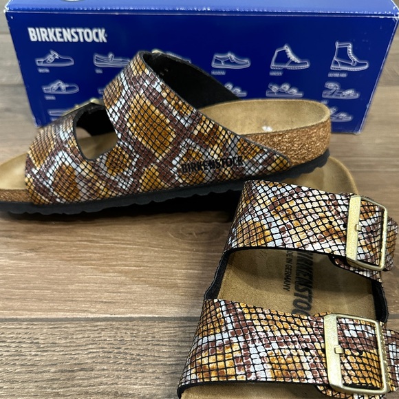 Birkenstock snake print brown Women’s Sandals Size 37/6 - Picture 4 of 6